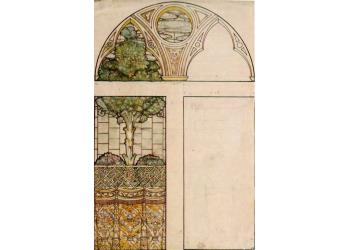 Disegno per vetrata a bifora Disegno per vetrata a bifora
